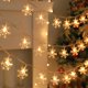 thumbnail image 3 of 1 guirnalda de luces con forma de copo de nieve, ideal para decorar salas de estar, 200 cm/78, 74 pulgadas, dormitorios, barandillas de escaleras, árboles de Navidad, fiestas, 3 of 4