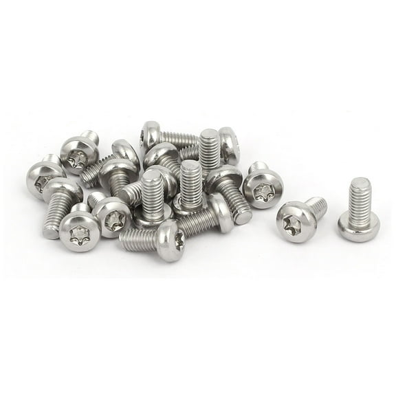 Uxcell M5x10mm 304 Stainless Steel Button Head T25 Torx Screws Bolts Silver Tone (20-pack)