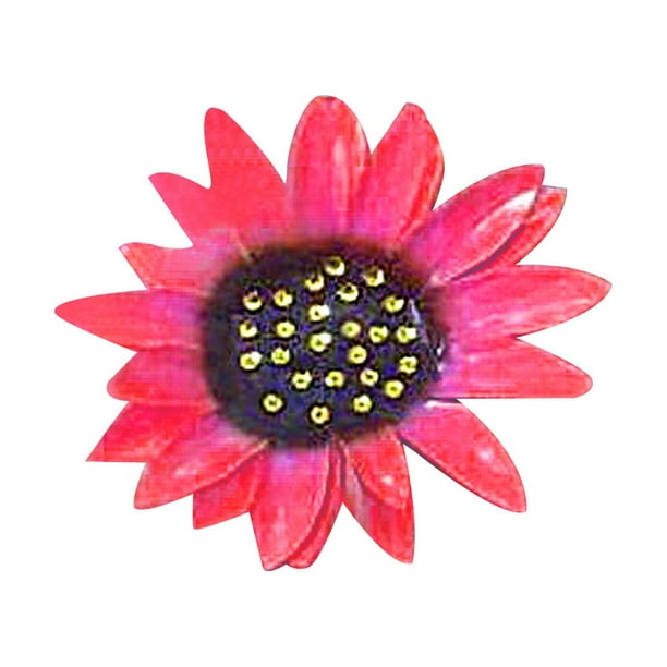 Fiudx Decoración Floral de Metal, Diseño Artesanal de Lirio de Día, Acabado Esmaltado con Aerógrafo, Revestimiento Resistente a La Intemperie, Escultura para Jardín, Decoración de Patio, Regalo para