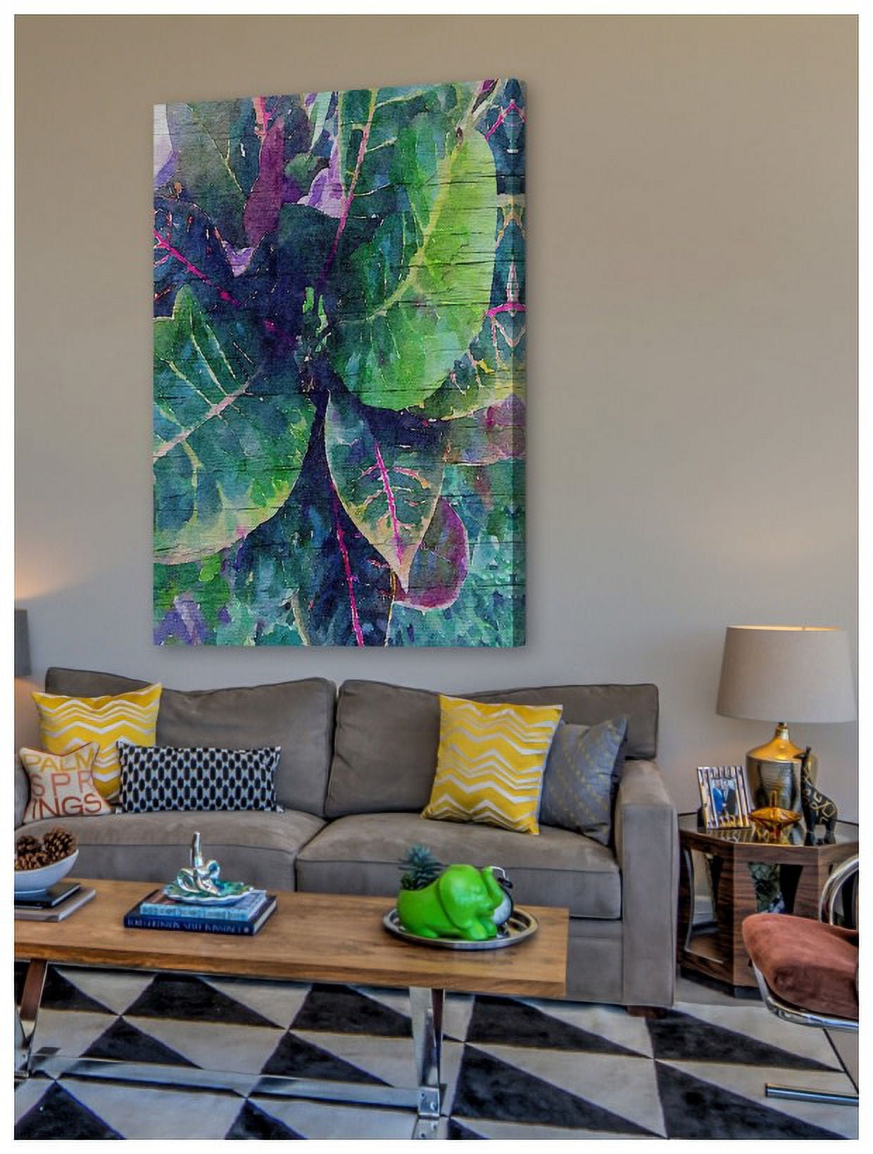 "Leaf Reflection 4" Painting Print on Wrapped Canvas