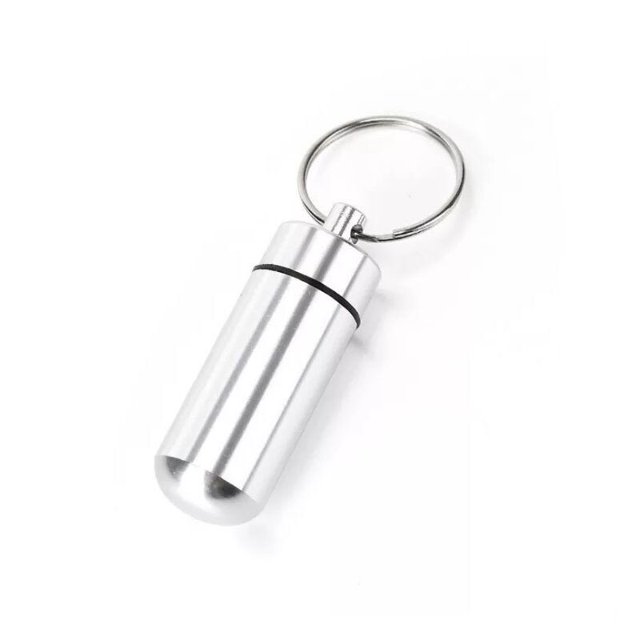 Mini botella de medicina de aleación de aluminio para exteriores, llavero colgante, botella de aluminio portátil multicolor, caja de Medicina de Metal impermeable