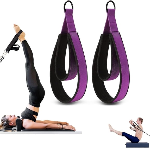 Pilates Loops for Tonal,Double Loop Reformer Straps,Comfortable Pilate Loop Straps,Soft D-Ring Pilates Accessories for Legs Arms Core Stretching and Home Gym Workouts Balance Body Reformer Use