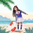thumbnail image 2 of CAIVO Child Outfit Sets Sailor Girl Cute Dress With Hat For Kids Party Dress Up And Theme Park Photo Soft Clothes Sets, 2 of 7