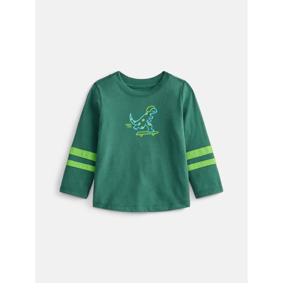 Wonder Nation Baby Boys Graphic Tee with Long Sleeves, Sizes 0-24 M