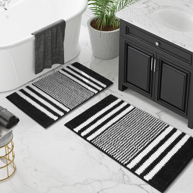 Juego de alfombras de baño Tindbea de 2 piezas, extra suaves y absorbentes