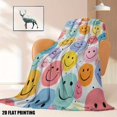 thumbnail image 2 of 1 Piece Super Soft Happy Smiling Face Flannel Blanket Relax All Year Round Winter, Office Decoration Happy Design, 2 of 7