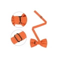 thumbnail image 2 of INSPIRE CHIC Men's Cotton Bowties Solid Color Textured Pre-tied Bow Ties for Family Party Medium Orange, 2 of 4