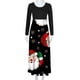 thumbnail image 5 of Vestidos de Navidad Para Mujer Estampado de Manga Larga Cuello Redondo Vestido Largo Playa Casual Maxi Sundress Odeerbi ODB202937, 5 of 6
