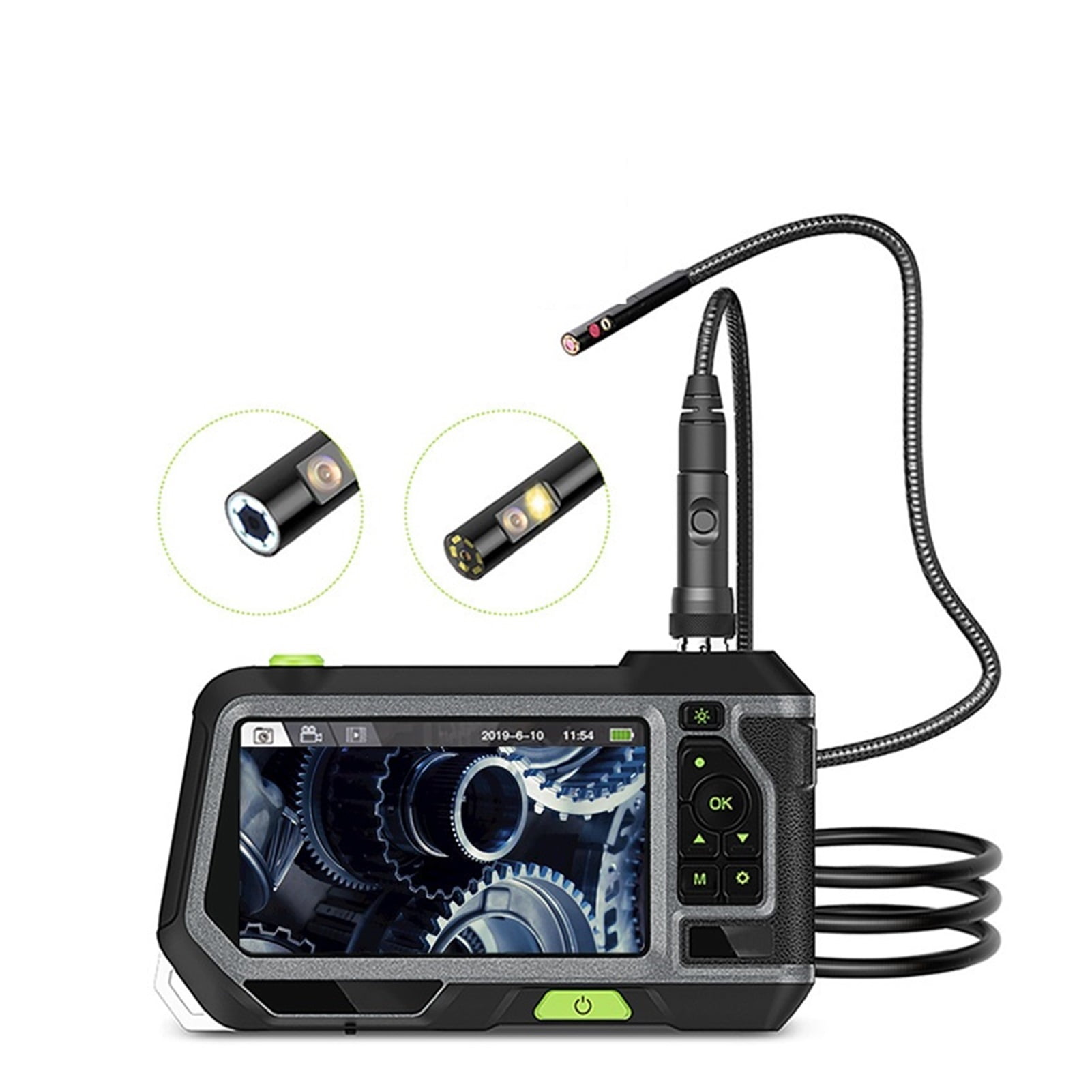 NTS500 5.5mm Dual & Three Lens Industrial Endoscope 2.0MP Inspection Camera 5 Inch 1280P HD LCD Waterproof Borescope with 6 LED ,Various Applicable