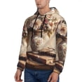 thumbnail image 3 of Pofeuu Vintage Floral Vase With Books Print Mens Casual Hooded Collar Drawstring Hoodies Pullover Sweatshirts Casual Long Sleeve Shirts-3X-Large, 3 of 7
