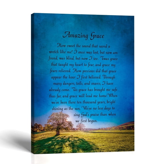 Religious Art, Grace Hymn Canvas Wall Decor for the Home