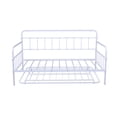 thumbnail image 3 of Twin Size Daybed with Pull Out Trundle, Heavy Duty Metal Sofa Bed for Kids Teens Adults, Premium Steel Slat Support, No Spring Box Needed, White 77.48"L x 41.1"W x 43.3"H, 3 of 7