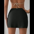 thumbnail image 4 of Falda para Mujer de Cintura Alta, Fruncida, Corta y Cruzada. Negro XL, 4 of 7