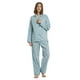 thumbnail image 1 of GLOBAL Conjuntos de Pijamas de Algodón para Mujer, Ropa de Dormir de Manga Larga con Botones, Ropa de Dormir Cómoda, Conjunto de Pijama Suave, Paisley Verde XXL, 1 of 7