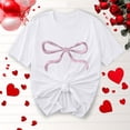 thumbnail image 2 of Primavera Top Mujeres Moda Casual Nueva Cinta de Arco Impresa Cuello Redondo Camiseta de Manga Corta, Camiseta de Cuello Tripulado, 2 of 8