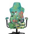 thumbnail image 2 of SEANATIVE 4 Piece Set Gaming Chair Slipcover, Soft Decorative Computer Chair Cover with Armrest Covers Scratch-Proof Office Bedroom Decor, Gamer Accessories, Hummingbird Daisy Flower Green, 2 of 7