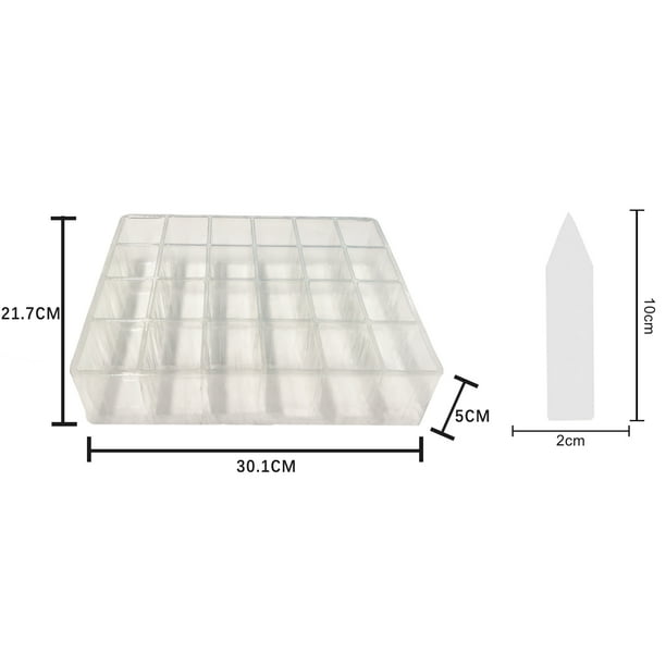 Bandeja de plántulas LYD Kit de germinación y crecimiento de bandeja de semillas transparente de 120 celdas con etiqueta blanca para plantas (5 bandejas, 24 celdas por bandeja) LYD 1024152