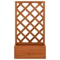 thumbnail image 2 of vidaXL Planter Flower Box Trellis Raised Bed Outdoor Planter Solid Firwood, 2 of 11