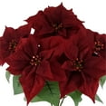 Mainstays 19 in Indoor Artificial Poinesttia Bush, Dark Red Color, Not