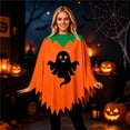 thumbnail image 2 of DHFJKG Pumpkin Poncho For Women Halloween Spooky Pumpkin Cape Halloween Party Accessory, 2 of 5