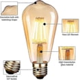 thumbnail image 2 of Retro LED Edison Bulb, ST64 Amber Bulb, E27 4W Retro Bulb, Warm Color - 2200K, Retro Edison Lights, 6pcs, 2 of 4