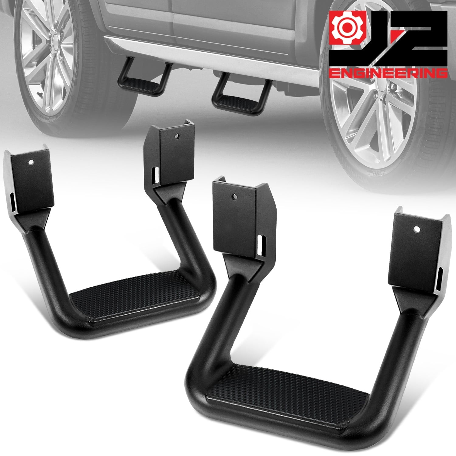 未使用 サイドステップ 汎用 DNA Motoring アルミ アメ車 大阪 ① DNA Motoring, Side Assist Steps, Aluminum, 1 Inch Diameter, Black
