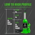 thumbnail image 4 of ZOOMIFY  4 Ton Bottle Jack Steel Hydraulic Car Jack with Storage Case for Auto Repair , Green, 4 of 5