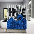thumbnail image 4 of FOCUSNORM Jolis Rideaux de Douche pour Salle de Bain Imprimé de Lettres Motif Rose Transparence Forte Rideau de Douche Mode, 4 of 6