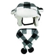 thumbnail image 5 of Fetchwear White and Black Buffalo Plaid Fleece Trapper Hat and Scarf Set for Dogs, M/L, 5 of 5