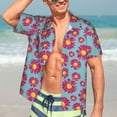 thumbnail image 7 of Susaid Daisies Flowers Print Short Sleeve Shirts Button Down Casual Shirts Summer Beach Aloha Button Down Short Sleeve for Men ,Medium, 7 of 7