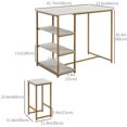 thumbnail image 3 of HOMCOM 3 Piece Bar Table Set, Modern Pub Dining Table Set for 2, Grey, 3 of 10