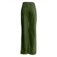 thumbnail image 7 of Prolriy Dress Pants Women, Women's Solid Color Fashionable Casual Pocket Cotton Linen Waist Wide Leg Pants Women's Pants Business Casual Pants for Women Army Green L, 7 of 7