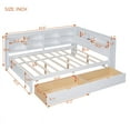thumbnail image 3 of Wooden Full Size DayBed with 2 Drawers, DayBed with Storage Shelf and USB Charging Ports,White, 3 of 10
