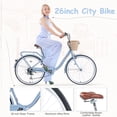 thumbnail image 2 of iYofe 26 inch Womens Bike, 7 Speed Hybrid Bike for Adult Teen w/ Basket and Backseat, Beach Cruiser Bike, City Comfort Commuter Bicycle for Ladies, V Brakes, 85% Assembled, Blue, 2 of 5