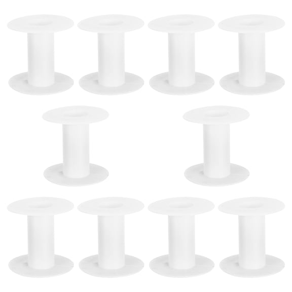 GUIYONG 5 Pcs Empty Plastic Spools Ribbon Spools Thread String Bobbin Wire Weaving Bobbin Craft Spools For Embroidery And Sewing Machine White