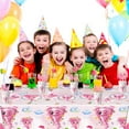 thumbnail image 4 of 81 pieces of Tornado 2-year-old birthday party decoration girl cutlery set, including plates, napkins, forks, cups, and pink 2-year-old girl party tablecloth., 4 of 5