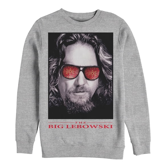 Men's The Big Lebowski The Dude Sunglasses Poster  Sweatshirt Athletic Heather Large
