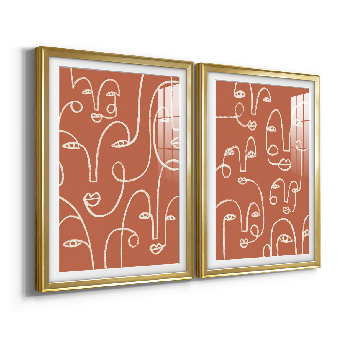 Wexford Home Connected Expressions I Premium Framed Print, 18.5" x 24.5" - Ready to Hang, Gold (Set of 2)