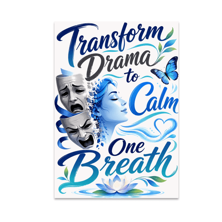 Transform Drama to Calm One Breath - Mindfulness Meditation Enthusiast - 13x19 Poster Print