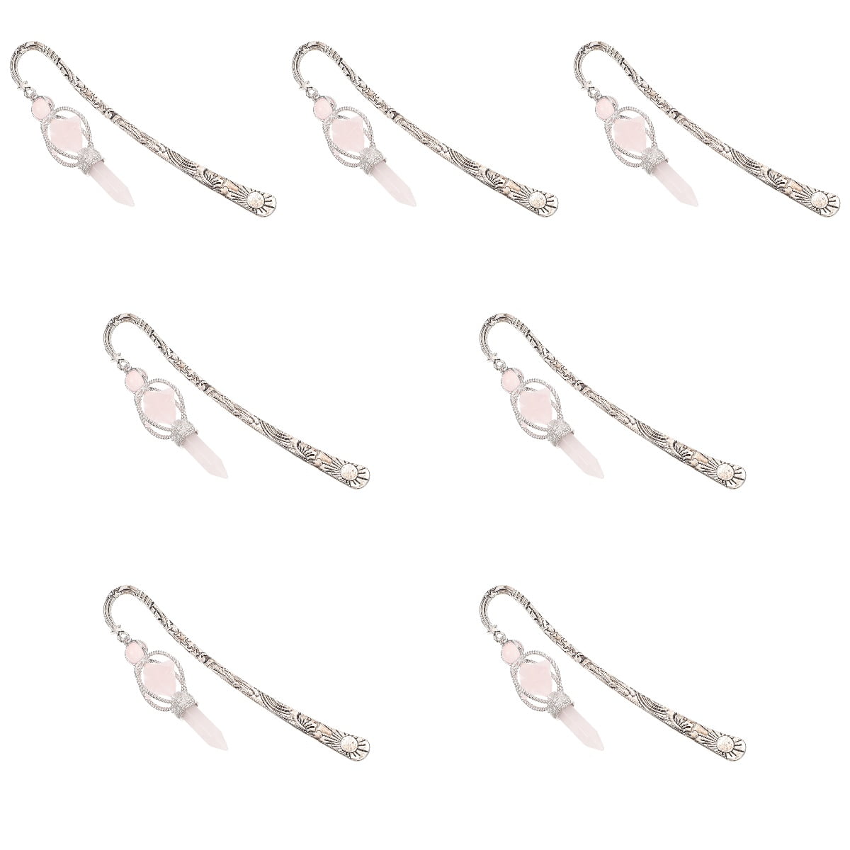 RENACLIPY Unique Crystal Bookmark Fine Workmanship Pink for Decor 7Pcs