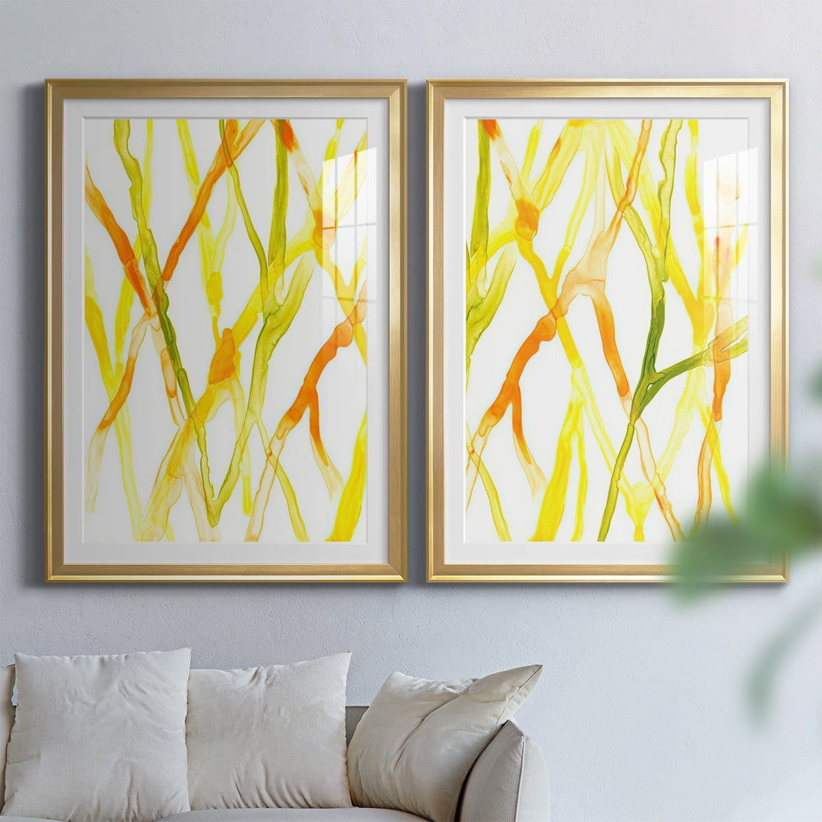 Wexford Home Runnel III Premium Framed Print, 26.5" x 36.5" - Ready to Hang, Gold (Set of 2)