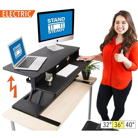 Flexpro Electric Standing Desk Height Adjule Flexpro Electric Standing Desk Height Adjule Stand Up By Award Winning Steady Holds 2 Monitors Black 36