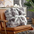 thumbnail image 3 of Faux Fur Throw Blanket for Couch, Fuzzy Soft Plush Thick Bubble Blanket for Sofa Bedroom Living Room, 50 * 60 Inches Tie-dye Taupe, 3 of 9