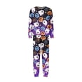 thumbnail image 6 of Spooky Family Pajamas Set Crew Neck Long Sleeve, Stretchy Halloween Family Pajamas with Ghost Web Print, Fun Matching Halloween Pajamas for Trick or Treat Night, 6 of 7
