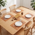 thumbnail image 3 of Placemats Set of 6 Leather Placemats for Kitchen Table Decor Washable Heat Resistant Table Place Mats Orange 16.9x11.8inch, 3 of 6