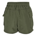thumbnail image 5 of oqasdz Womens High Waisted Cargo Shorts Button Closure Solid Color Casual Shorts with Stretchy Fit and Functional Side Pockets, 5 of 6
