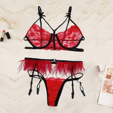 

uublik Valentines lingerie set for women lace plus size babydoll sexy naughty bodysuit