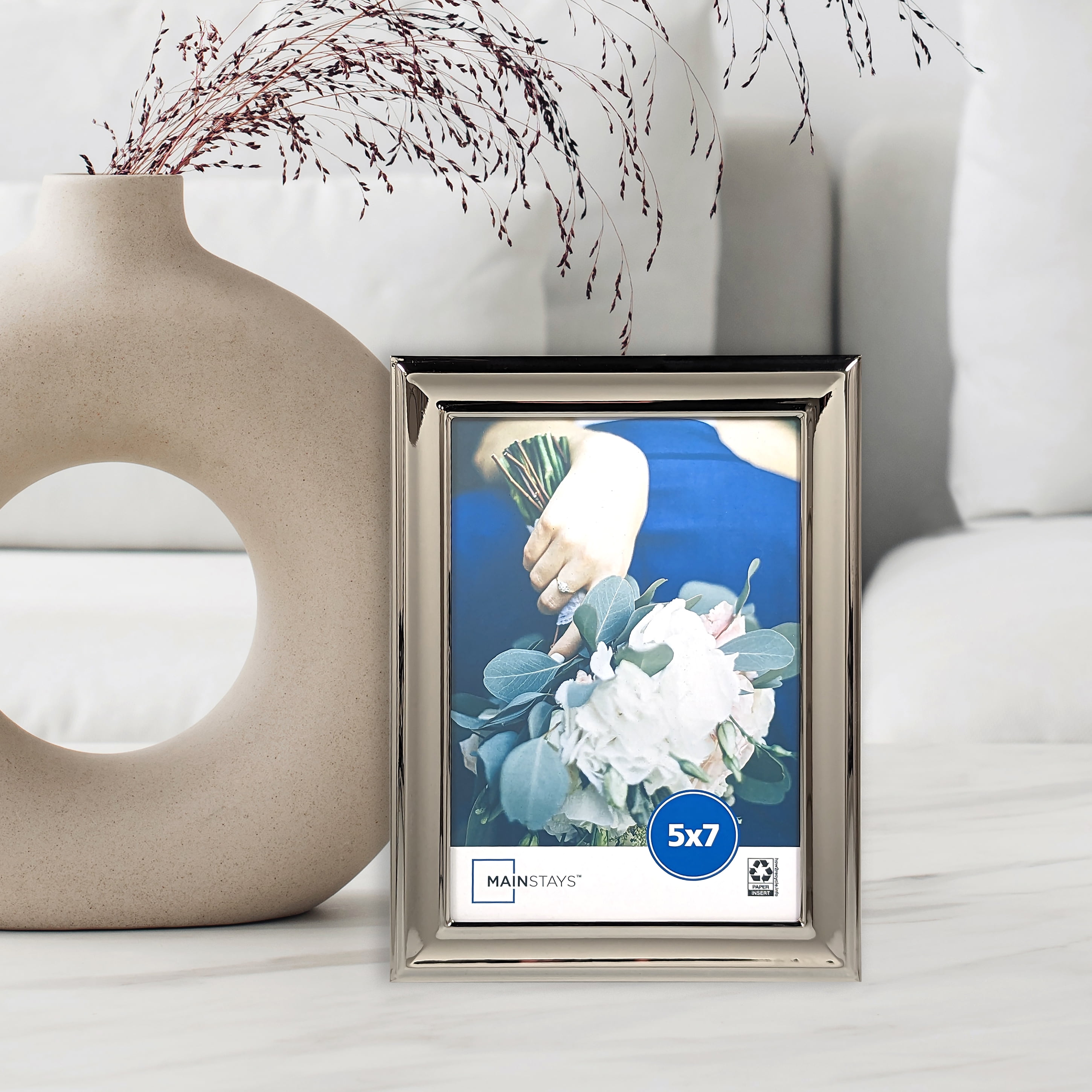 Mainstays 5 x 7 Picture Frame, Silver Finish Metal