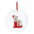 thumbnail image 2 of Beautynvta 26 Initial Letters Ornaments Christmas Tree Decoratin, 2.76'' Acrylic Round Christmas Alphabet Hanging Ornaments, Personalized Christmas Letter Gift, L, 2 of 4