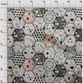 thumbnail image 3 of oneOone Cotton Flex Peach Fabric Geometrical Hexagon Stone Texture Quilting Supplies Print Sewing Fabric By The Yard 40 Inch Wide, 3 of 4